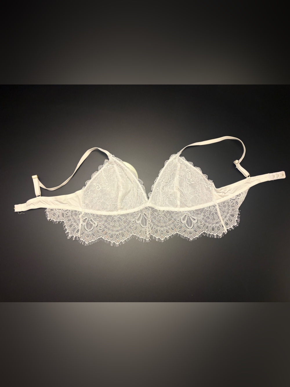 Delicate Lace Triangle Bralette - White